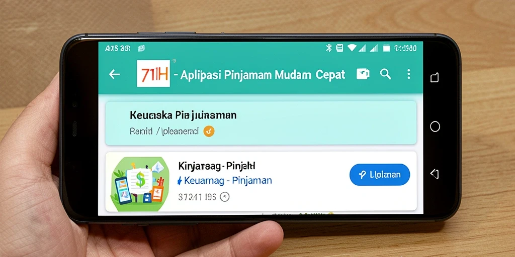 Antarmuka aplikasi 71H dengan fungsi pinjaman yang intuitif.
