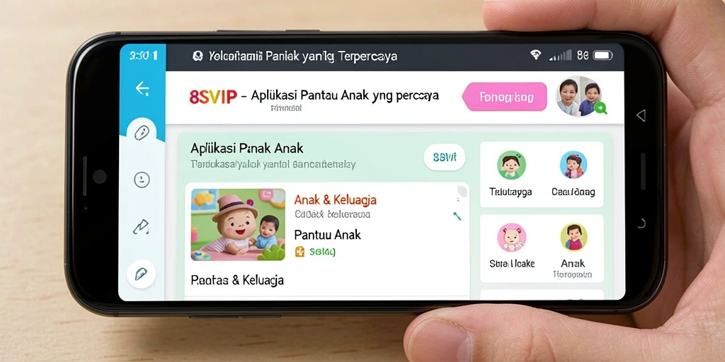 Antarmuka intuitif 8SVIP untuk memantau anak.