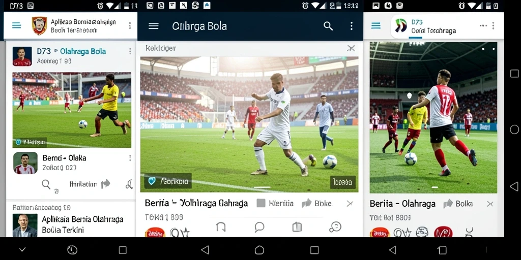 Tampilan antarmuka D73 yang menarik dan informatif tentang Olahraga Bola.