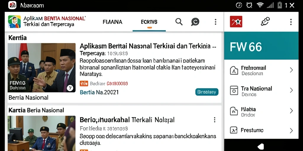 Tampilan antarmuka aplikasi FW66 yang modern dan informatif.