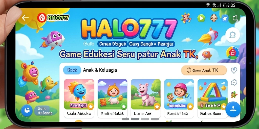 Tampilan antarmuka permainan edukatif untuk anak-anak.