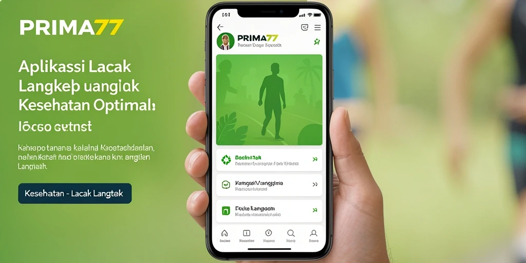 Antarmuka aplikasi Lacak Langkah PRIMA77 yang user-friendly.