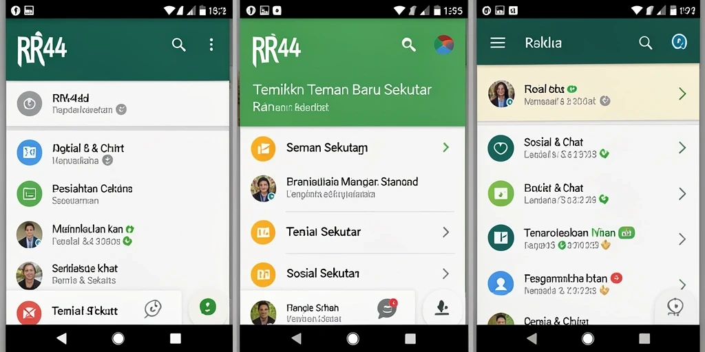 Tampilan antarmuka RR44 yang menarik dan user-friendly untuk Teman Sekitar.