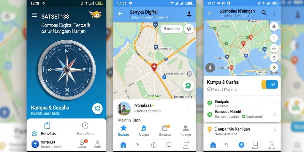 Tampilan antarmuka SATSET138 menampilkan kompas digital yang jelas dan informatif.